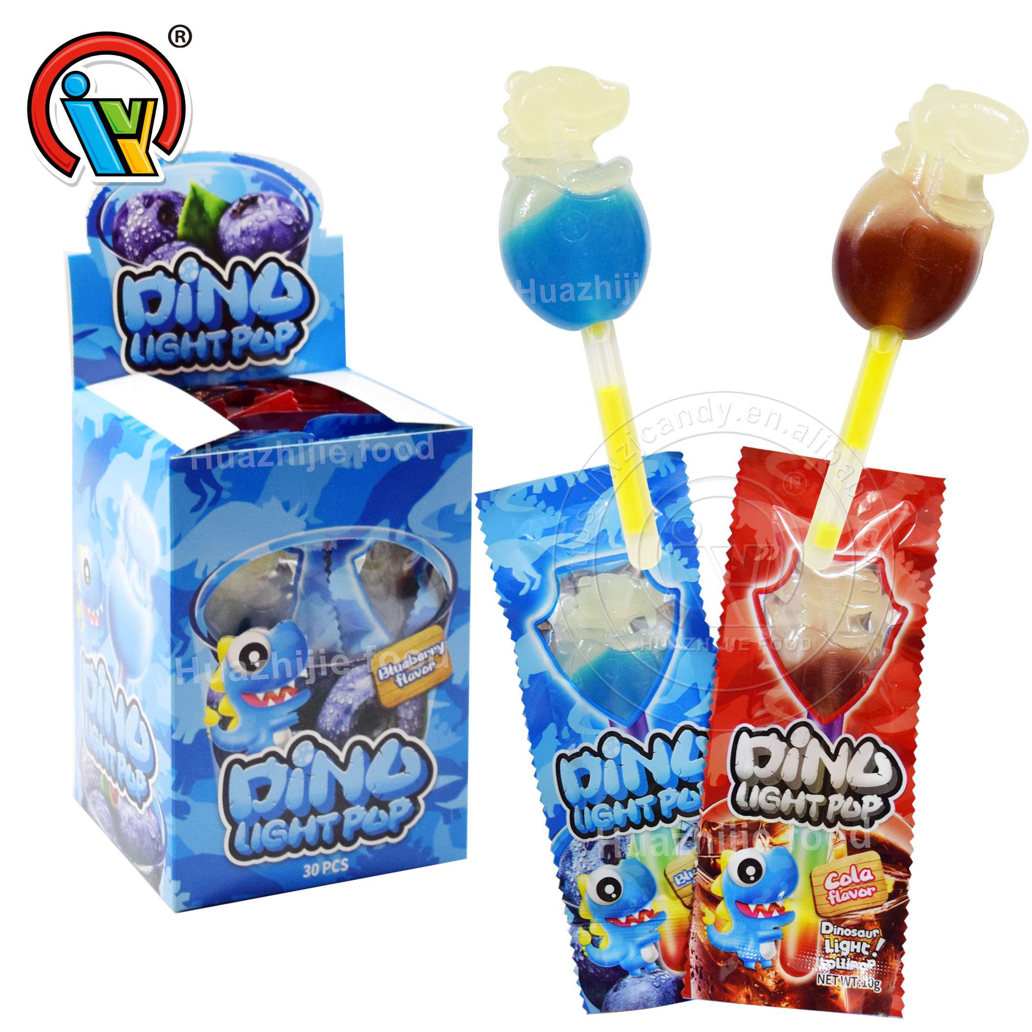 dinosaur shape light lollipop candy wholesale 