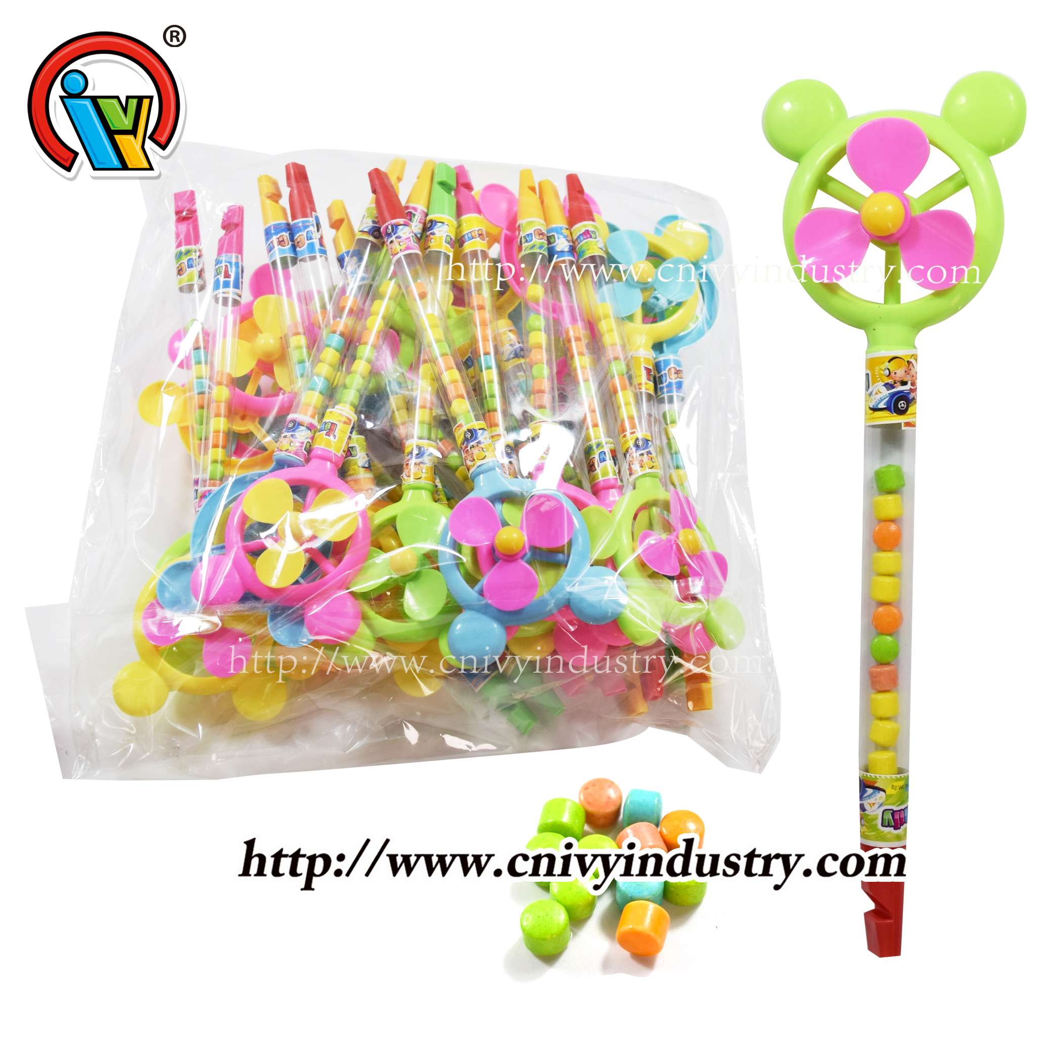 wholesale fan plastic toy candy with whistle wholesale fan plastic toy candy with whistle